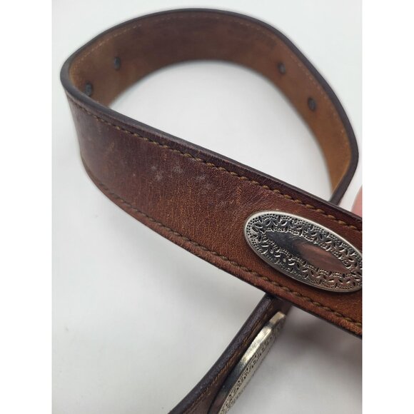 Danbury Belt SZ 38 Harness Leather Oil Tanned Made in USA Brown - Picture 3 of 8